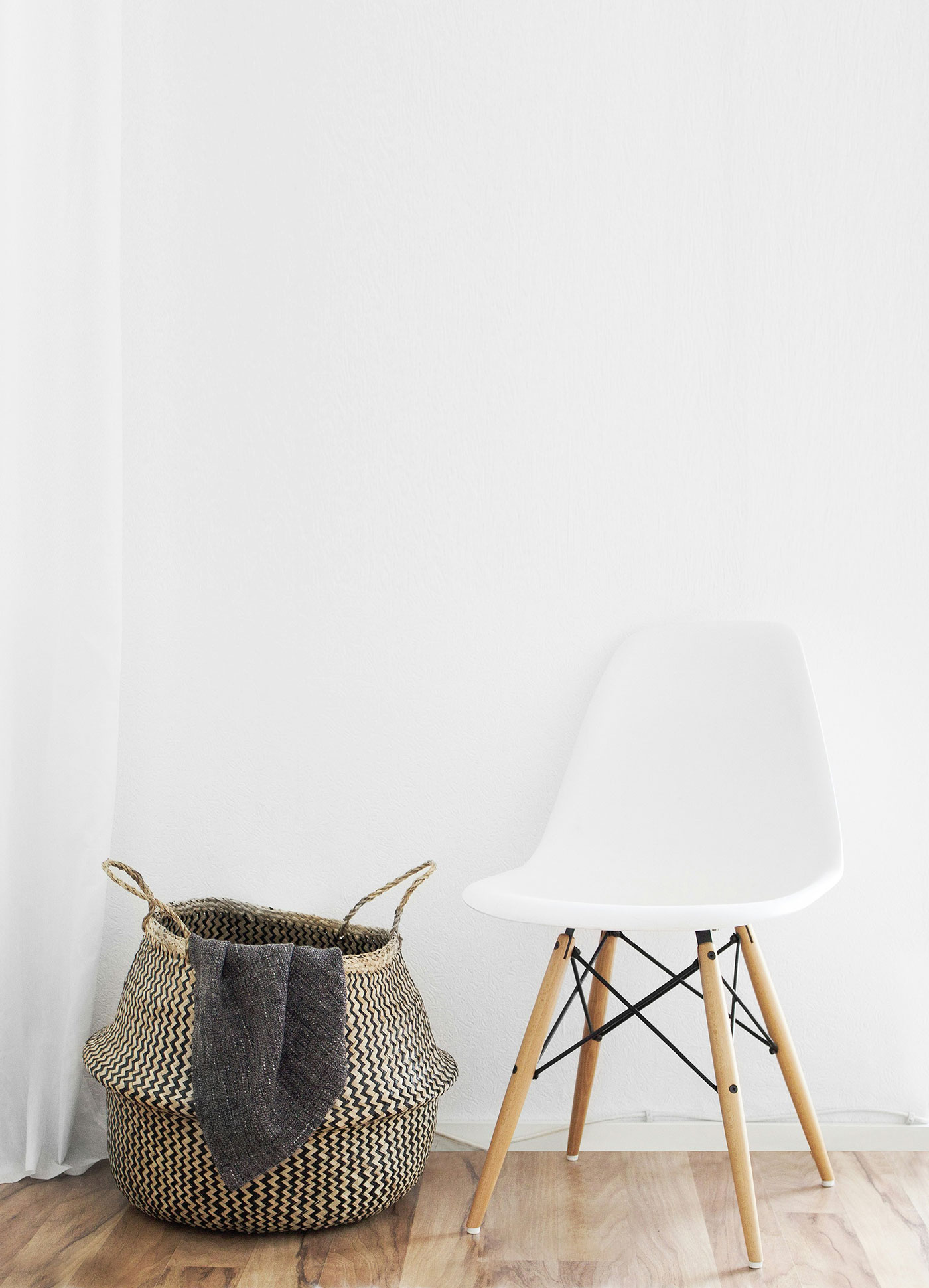 Room with white chair