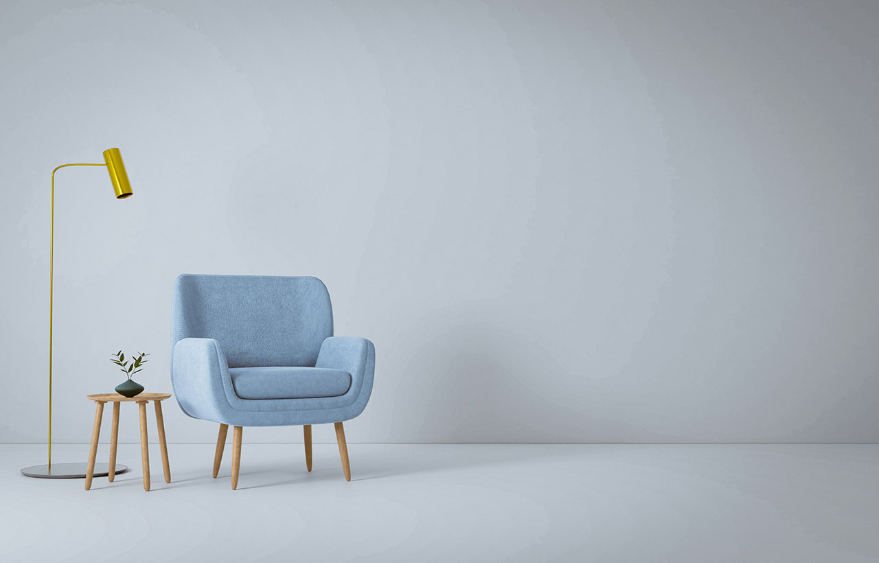 Spacy room with an armchair